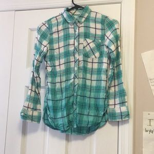 Girl’s Plaid Button-Up Top